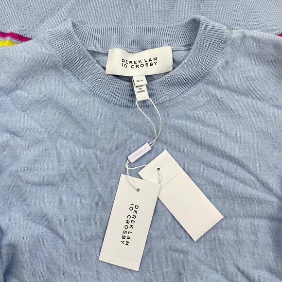 Derek Lam 10 Crosby Cashmere Silk Blend Striped Sweater Blue Size XS - Picture 7 of 8